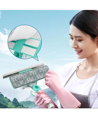 ZABEES Window Glass Cleaning Extendable Retractable Pole Washing Dust Cleaner Brush Dry Wet Scraper Wiper Household Tool High Building 1 Set - Buy Online on GoSupps.com