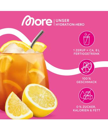 More Zerup Lemon Iced Tea Syrup - Sugar-Free Vegan Zero Calories 4x65ml - Makes Up to 32L of Refreshing Drink | Made in Germany - Buy Online on GoSupps.com