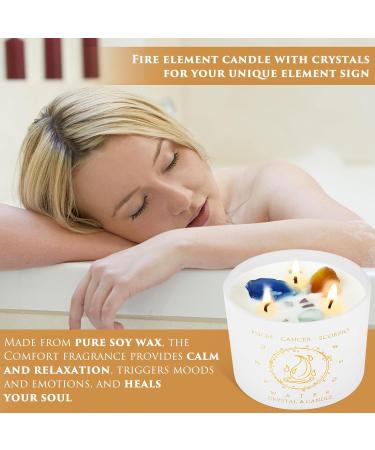 Healing Crystal Candle - Zodiac Manifestation Candle for Pisces Cancer Scorpio | Spiritual Gifts for Women | 12 Oz Meditation Healing Candle with Crystals - Buy Online on GoSupps.com