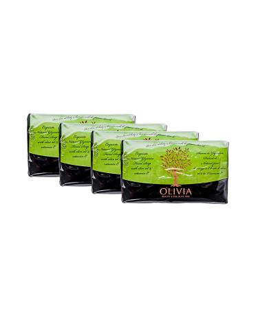 Olivia Natural Glycerin Bar Soap for Face and Body Infused with Olive Oil & Vitamin E 4.4 oz bars (4 pack)