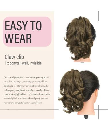 Dcbaboo Short Ponytail Extension Curly 12inch Claw Clip in Ponytail Hair Extensions Long Wavy Synthetic Pony tails Natural Wave One Piece Hairpiece Fake Ponytail for Women Golden Brown 12 inch 110g Golden Brown - Buy Online on GoSupps.com