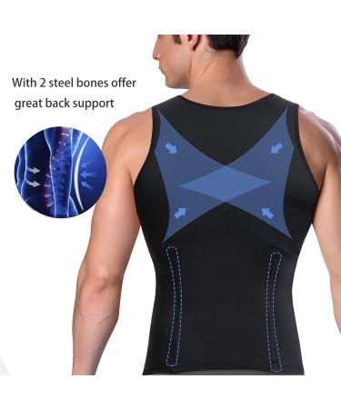 Eleady Men's Compression Shirt Body Shaper Tank Top - Large Black - Buy Online on GoSupps.com