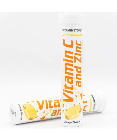 Vitamin Store Vitamin C and Zinc Effervescent Tablets - 3 Packs of 20 Orange Flavoured Fizzy Dissolvable Tablets for a Healthy Immune System - Vegan - One-a-Day VIT C and Zinc Supplement 1 count (Pack of 3) - Buy Online on GoSupps.com