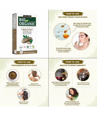 INDUS VALLEY 100% Organic Licorice Root Powder Natural Pure Mulethi Powder | Yashimadhu | Liquorice | Glycyrrhiza Glabra | Hair And Skin Care (100 G (Pack Of 1)) Mulethi Powder_100g - Buy Online on GoSupps.com