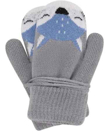 Qchomee Baby Toddler Cute Fox Gloves Winter Knitted Mittens Adjustable String Warm Full Finger Cartoon Gloves Thicken Indoor Outdoor Gloves for Kids Boy Girl 1-3 Years Tie String Before Use Grey - Buy Online on GoSupps.com
