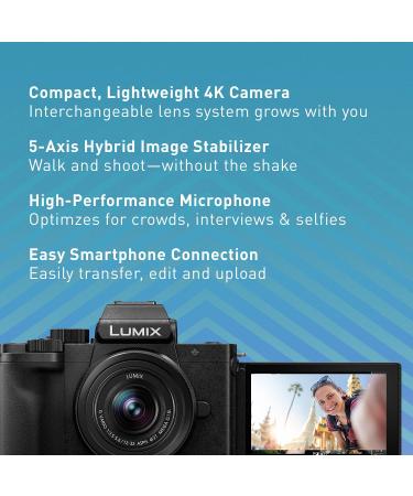 Panasonic LUMIX G100 4K Mirrorless Camera with Built-in Microphone, 12-32mm Lens, Micro Four Thirds System - Black - Buy Online on GoSupps.com