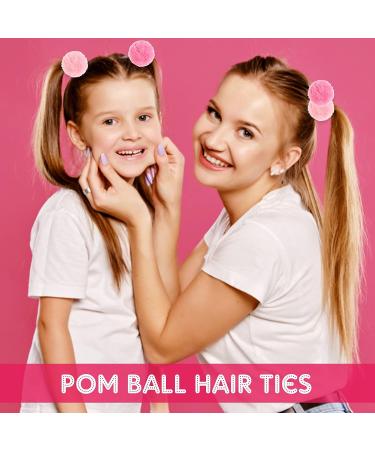 8pcs Pom Ball Hair Ties for Girls - Fluffy Pom Pom Hair Bands for Kids - Elastic Fur Ball Ponytail Holders - Hair Accessories for Women & Kids - Buy Online on GoSupps.com