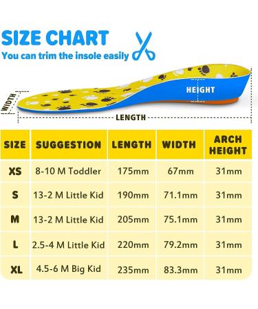 Kids Arch Support Insoles for Flat Feet & Plantar Fasciitis - Orthotic Inserts for Children - XL Size - Brown Gel Shoe Inserts for Heel Pain & Fallen Arches - Buy Online on GoSupps.com