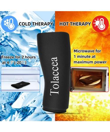 Ellenbogen & Knee Triage with Gel Cooling Pillows | Tolaccea Flexible Ice Cold Sleeve Pack for Pain Relief (Black Large 17-20) - International Shipping Available - Buy Online on GoSupps.com
