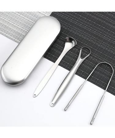Buy Xixiran Stainless Steel Tongue Scraper Set - 3 Metal Cleaners for Adults | Best Tongue Brush for Oral Hygiene - Buy Online on GoSupps.com