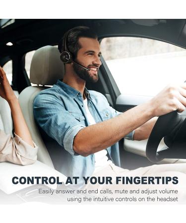 Angteela Trucker Bluetooth Headset with Noise Cancelling Mic & Charging Base - Ideal for Home Office, Call Center, Skype - Wireless Cell Phone Headset with Mute Function - Buy Online on GoSupps.com