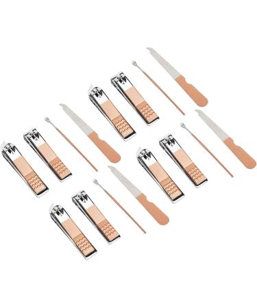 Stainless Steel Nail Clippers Set 4 Set Nail Clippers Beauty Tools Includes Ear Spoons and Nail Files with Pink PU Storage Bags for Grooming Manicure - Buy Online on GoSupps.com