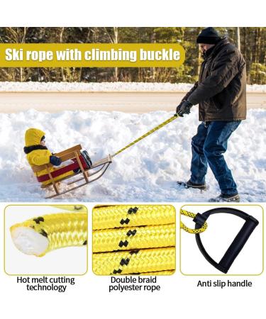 Premium 400 cm Udbrud Sledge Rope with Carabiner | Extra Long Sledline & Handle for Toboggan Pulling - Ideal Sledge Accessories - Buy Online on GoSupps.com