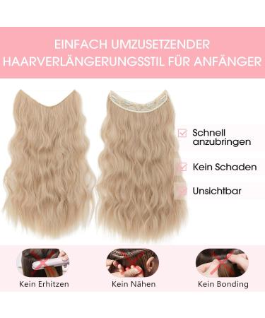 Silk-Co Adjustable Hair Extensions with Rubber Band - Long Corrugated Synthetic Hair with Clips & Cords - Light Blonde 60cm for Women - Buy Online on GoSupps.com