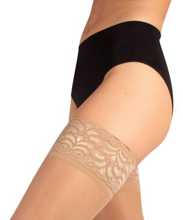 Medical Support Hold Up Compression Stockings | 15-21 mm/Hg | S M L XL | Black Skin | Made in Italy - Buy Online on GoSupps.com