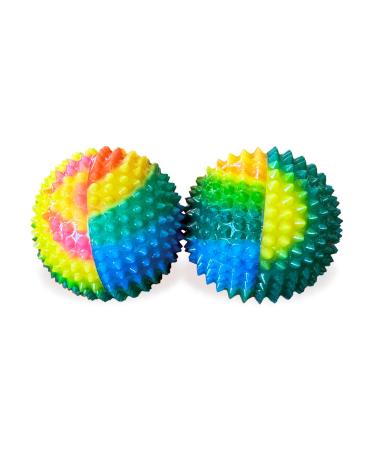 2x DBT skills hedgehog ball |Magnetic high stress acupressure ball |For stress relief or massage |against tension and for more mobility and concentration (colorful 47 mm) colorful 47 mm