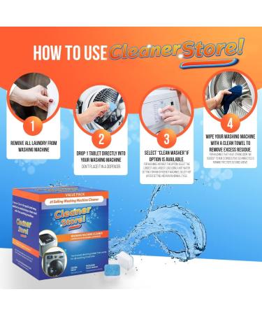 Instantly Fresh Washing Machine Cleaner Tablets - Deep Cleaning for Front Load & Top Load Washers (20 Count) - Buy Online on GoSupps.com