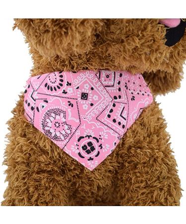 4-Piece Adjustable Dog Bandana Set - Stylish Polyester Neckerchiefs & Towels for Small & Medium Dogs & Cats | Pink Black Dark Blue Red - Buy Online on GoSupps.com