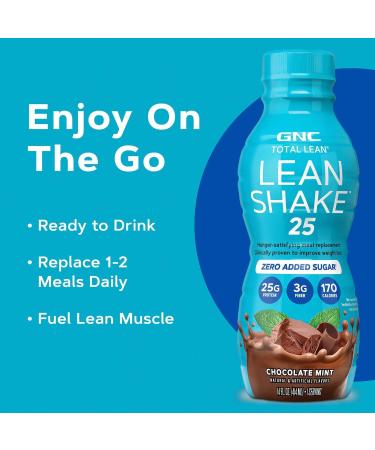 GNC Total Lean Lean Shake - Chocolate Mint - 14oz. | 12 Bottles Chocolate Mint 14 Fl Oz (Pack of 1) - Buy Online on GoSupps.com