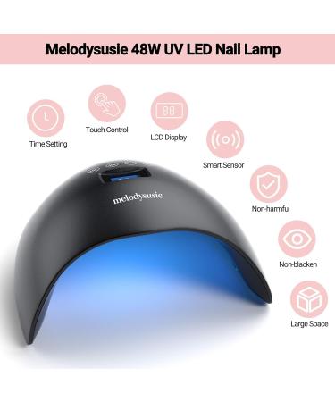 MelodySusie 48W UV LED Nail Lamp - Professional Nail Dryer for Gel Polish with 4 Timer Settings - Salon Quality UV Light for Mother's Day Gifts - Buy Online on GoSupps.com