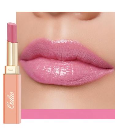Oulac Warm Pink Lipstick - Moisture Shine Hydrating Lipstick & Tinted Lip Balm for Dry Lips Medium Coverage Lip Colour | Juicy Look Glossy Finish Vegan Cruelty-Free First Love (07)