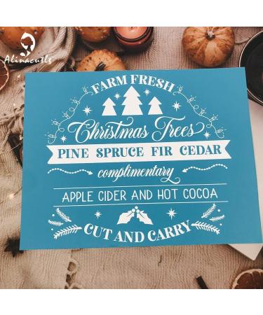 Alinacutle Reusable Silkscreen Stencil - Farm Fresh Christmas Trees - 8.5 x 11 - Self-Adhesive Silk Screen Printing Template for Wood/Fabric/Paper - Buy Online on GoSupps.com