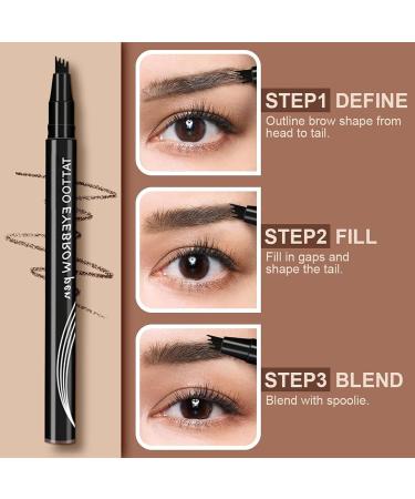 Liquid Eyebrow Pen Eyebrow Pencil with 4-Tip Eyebrow Pencil Makeup Long-Lasting Eyebrow Pencil for Women (03) - Buy Online on GoSupps.com
