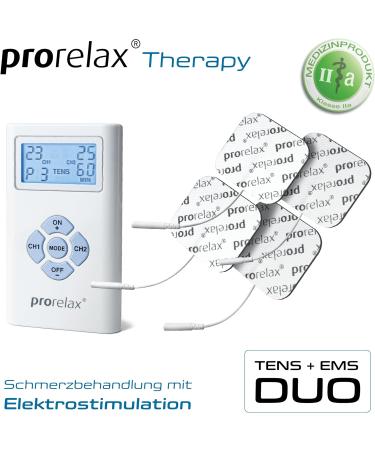 prorelax TENS/EMS Duo: Electrostimulation Device for Chronic Pain Relief and Muscle Building - Buy Online on GoSupps.com