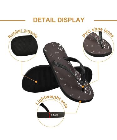 Mnsruu Musical Flip-Flops - Black & White Piano Design | XS Unisex Travel Home Spa & Hotel Footwear - Buy Online on GoSupps.com