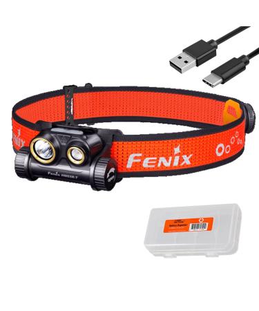 Fenix HM65R-T Running Headlamp, 1500 Lumen Spot & Flood Light USB-C Rechargeable Lightweight for Trail Running, with LumenTac Organizer