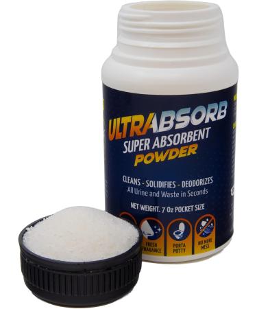 ULTRABSORB Super Absorbent Powder - Eco-Friendly Liquid Spill Solidifier & Odor Remover for Urine Vomit & More - 7oz Portable Toilet Solution - Buy Online on GoSupps.com