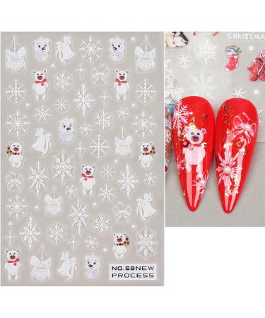 JMEOWIO 6 Sheets Christmas Nail Art Stickers Decals Self-Adhesive Snowman Snowflake Winter Holiday Cute Santa Nail Supplies Nail Art Design Decoration Accessories - Buy Online on GoSupps.com