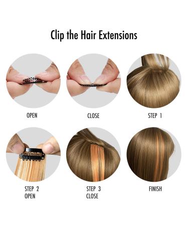 12PCS Hot Pink Clip-In Hair Extensions for Kids & Women - 20 Inch Straight Colorful Hair Extensions for Christmas & Halloween Parties - Buy Online on GoSupps.com