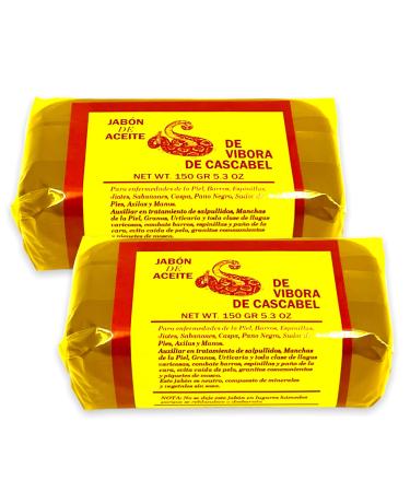 YERBERO - 2 Piece Jabon Aceite De Vibora 150gr Each - (Rattle Snake Soap) 5.3 oz Original. Big Size!