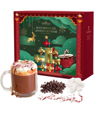 Hot Chocolate Advent Calendar 2023 Christmas | 24 Days Hot Chocolate Gift Set Selection With Mini Marshmallows For Hot Chocolate | Candy Canes | Chocolate Drops | 12 Flavours Hot Chocolate Gift Sets - Buy Online on GoSupps.com