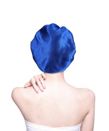 Blulu 3-Piece Satin Sleep Cap Set for Women and Girls - Silver, Wine Red, Royal Blue - Buy Online on GoSupps.com