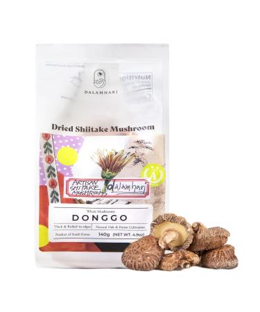 DALAMHARI Dried Shiitake Mushrooms DONGGO  Grade A+ | Healthy Low Carb Diabetics Veggie Real Fresh Shitake Dry Mushroom for cooking Korean Plant Based Vegan Food Donggo - Grade A+ (140g)