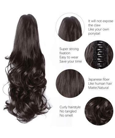 Parxitn 40cm Clip-In Ponytail Extension - Synthetic Claw Hair Addition in Mocca | 16 Inch Pferdeschwanz - Buy Online on GoSupps.com