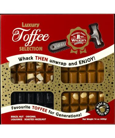 Nonsuch Luxury Toffee Selection Hammer Pack 400g - Roasted Hazelnut Original Creamy Liquorice and Fruit & Nut - Buy Online on GoSupps.com