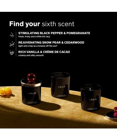 LELO Flickering Touch Massage Candle - Luxury 5.3oz Scented Body Oil with Snow Pear & Cedarwood - International Shipping Available - Buy Online on GoSupps.com