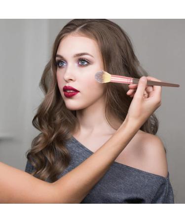 Highlighter Makeup Brush | Blending Make Up Brushes - No Shedding Soft Bristle to Lock in Foundation and Concealer Cosmetic Accessories for Check Nose Buffing Face Highlighting Brown Single Highlight Brush - Buy Online on GoSupps.com