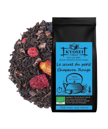 Kyosei Tea Th Noir Bio Premium "Le Secret du Petit Chaperon Rouge" Vrac 100g Assam & Inde du Sud aux Fruits Rouges et Ar me Brownie
