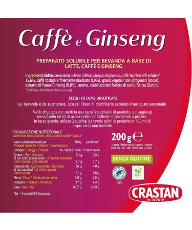  Italian Gourmet E.R. Italian Gourmet Instant Coffee and Ginseng Blend for Sweetening Pack of 12 x 200g Packs Creamy Hot Drink Instant Powder Breakfast and Break Italian Specialty + Polpa - Buy Online on GoSupps.com