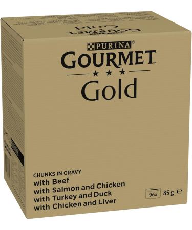 Buy Nestl Purina Gourmet Gold Tarte H ppchen in Sauce Cat Food - 96 Pack (Beef Salmon Chicken Turkey & Duck) | Premium Wet Cat Food for International Shipping - Buy Online on GoSupps.com