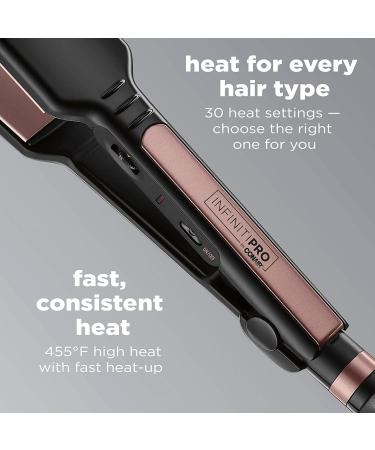 INFINITIPRO BY CONAIR Rose Gold Ceramic Flat Iron 1.75-Inch Black - Professional Styling Tool - Buy Online on GoSupps.com