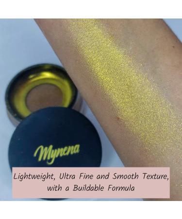 Mynena Yellow Gold Highlighter Powder for Face and Body Vegan, Paraben-Free, Cruelty-Free - Buy Online on GoSupps.com