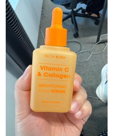 Glow Elixir Vitamin C Serum for Face with Collagen Fine Lines & Wrinkles Treatment Hydrating Korean Skin Care Dermatologist Tested Anti-Aging Vegan Clean Beauty 2.02 Fl Oz Vitamin C & Collagen - Buy Online on GoSupps.com