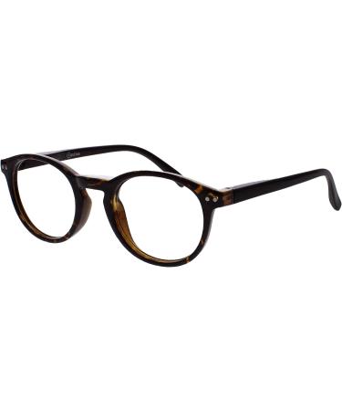 Opulize Zen Long-Distance Glasses - Small Round Frame Scratch-Resistant Dark Brown Tortoise Men's Eyewear -1.00 Diopters (1 Pack) - International Shipping Available - Buy Online on GoSupps.com