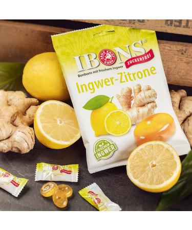 Buy IBONS Sugar-Free Lollipops 75g - Ginger Lemon Flavor | International Shipping - Buy Online on GoSupps.com