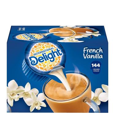 International Delight - Coffee Creamer - French Vanilla Flavoured Portion Cup - Deliciously Creamy & Convenient for On-The-Go - 144 x 13ml Units per Box